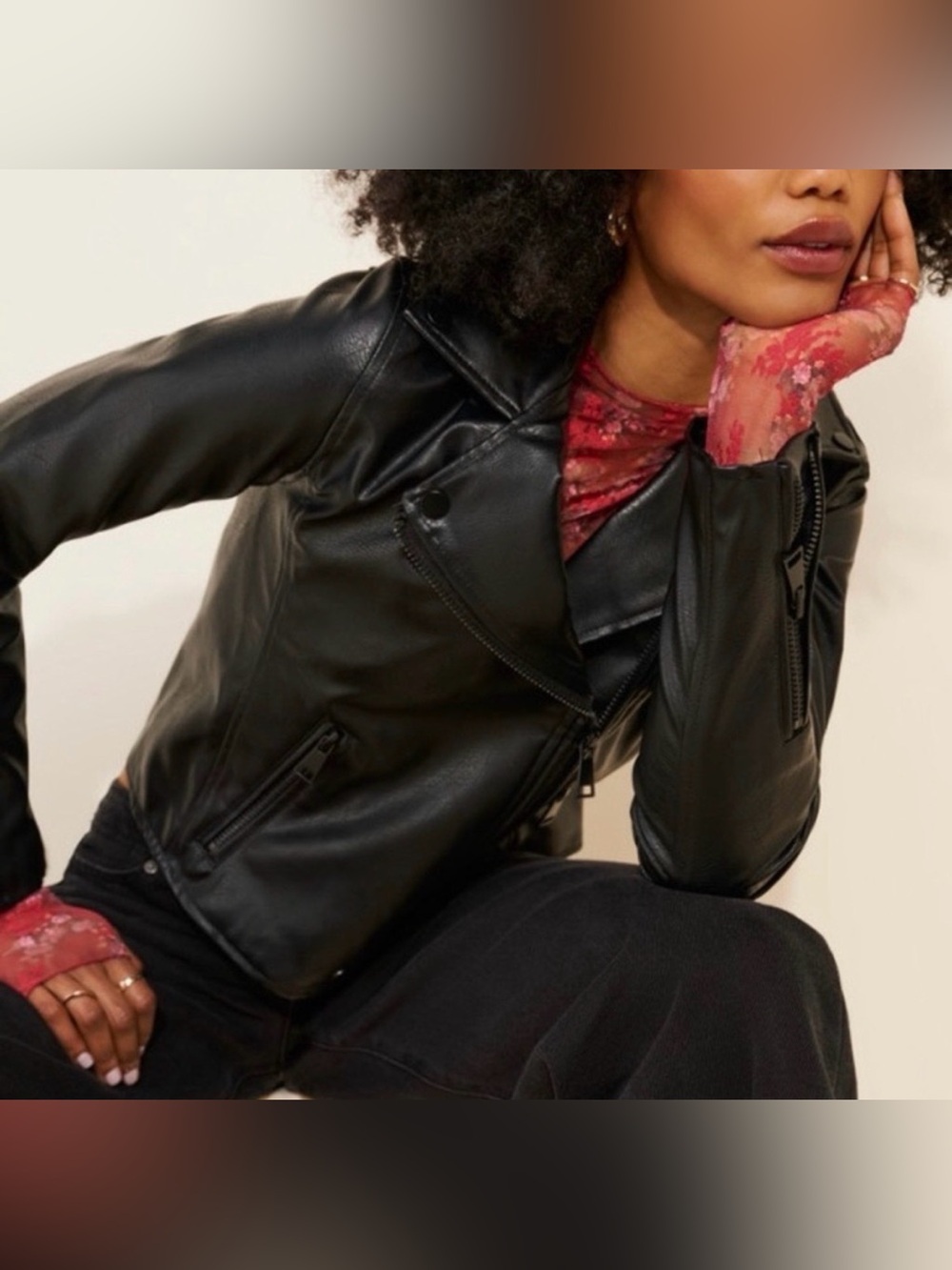 Anthropologie Vegan Leather Moto Jacket (black)